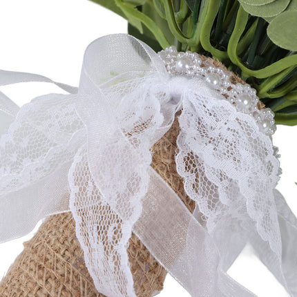 Holding Flowers Artificial Lifelike Modern Elegant Decorative Bridal Bouquet for Wedding Photography Milky White