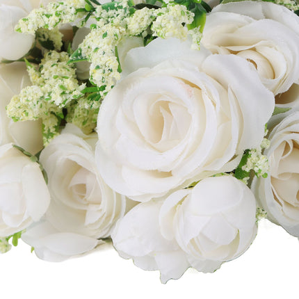 Holding Flowers Artificial Lifelike Modern Elegant Decorative Bridal Bouquet for Wedding Photography Milky White