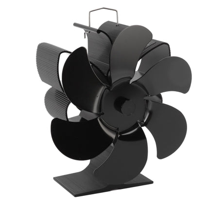 Stove Fan 6 Blades Greater Air Volume Low Noise Operation Wear Resistance Fireplace Fan Black S