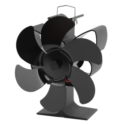 Stove Fan 6 Blades Greater Air Volume Low Noise Operation Wear Resistance Fireplace Fan Black S