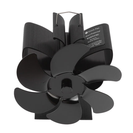 Stove Fan 6 Blades Greater Air Volume Low Noise Operation Wear Resistance Fireplace Fan Black S