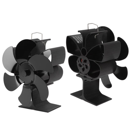 Stove Fan 6 Blades Greater Air Volume Low Noise Operation Wear Resistance Fireplace Fan Black S