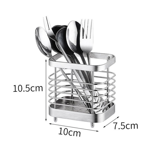 Utensil Holder Drying Rack Stainless Steel Draining Basket Wall Mount No Drilling for Kitchen Chopsticks – product detail