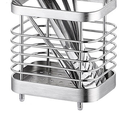 Utensil Holder Drying Rack Stainless Steel Draining Basket Wall Mount No Drilling for Kitchen Chopsticks Small Original Color