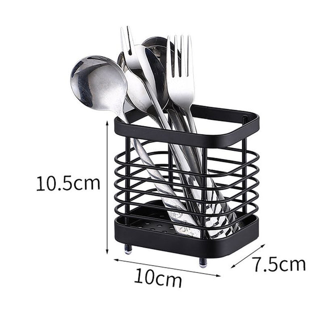 Utensil Holder Drying Rack Stainless Steel Draining Basket Wall Mount No Drilling for Kitchen Chopsticks – product detail