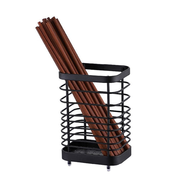 Utensil Holder Drying Rack Stainless Steel Draining Basket Wall Mount No Drilling for Kitchen Chopsticks