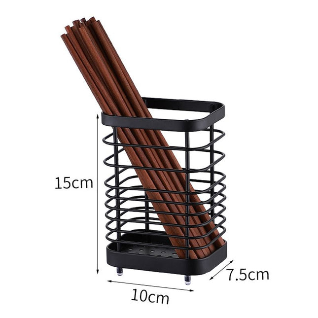 Utensil Holder Drying Rack Stainless Steel Draining Basket Wall Mount No Drilling for Kitchen Chopsticks – product detail