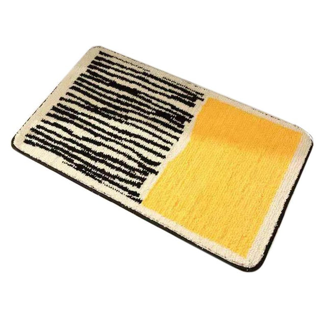 Carpet Rectangular Anti Skid Thickened Comfortable Moisture Absorbing Washable Rug for Entrance Yellow 40 X