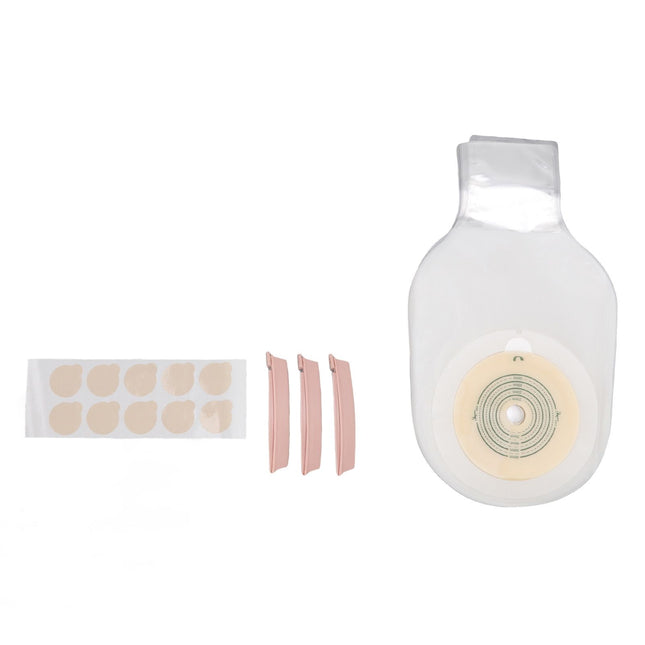 10pcs Colostomy Bags Double Layer Glue One Piece Molding Drainable Pouches for Ostomy Ileostomy Stoma Care
