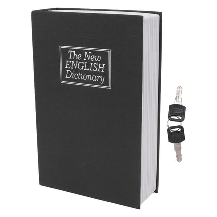 Book Safe Simulation Book Safe Box Portable Money Storing Box with Lock Key for Birthday Gift Black