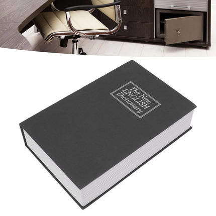 Book Safe Simulation Book Safe Box Portable Money Storing Box with Lock Key for Birthday Gift Black