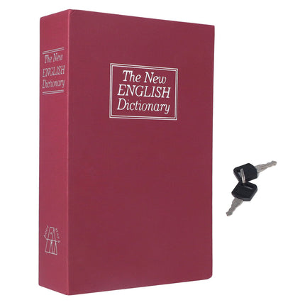 Diversion Book Safe Imitation Books Realistic Stainless Steel Liner Portable Book Safe Storage Box with Key Lock M Red