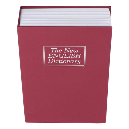 Diversion Book Safe Imitation Books Realistic Stainless Steel Liner Portable Book Safe Storage Box with Key Lock M Red