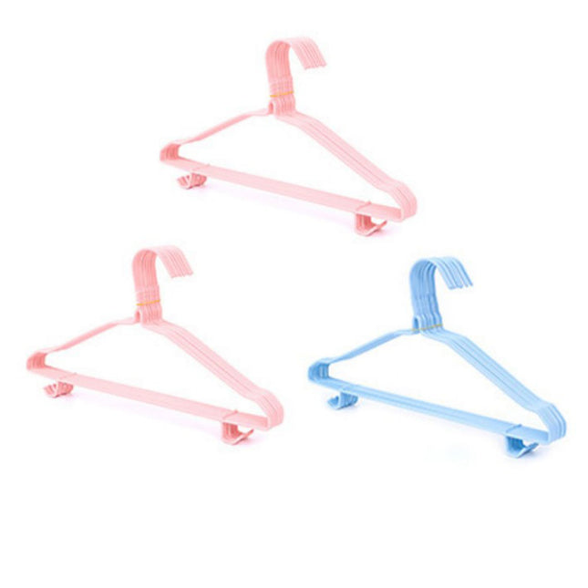 30 Pcs Clothes Hangers Hook Design Anti Skid Environmentally Friendly Metal Hangers for Home Use Pink Blue – product detail