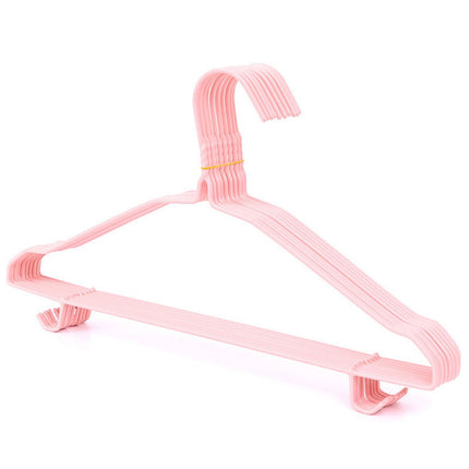 30 Pcs Clothes Hangers Hook Design Anti Skid Environmentally Friendly Metal Hangers for Home Use Pink Blue Random