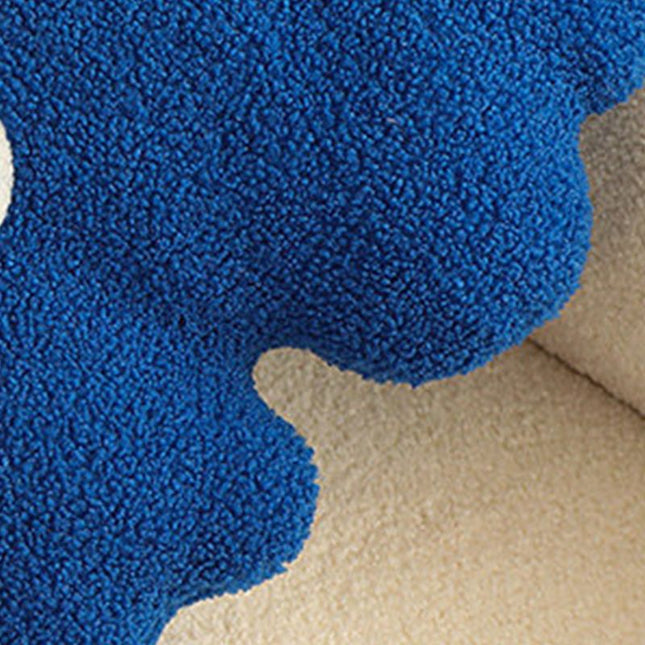 Hugging Pillow Flower Shaped Sponge Filling Soft Thick Decorative Throw Pillow for Sofa Blue – product detail