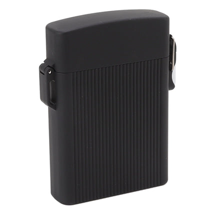 Full Pack 16 Cigarettes Case USB Rechargeable Windproof Flameless Cigarettes Lighter Case Waterproof Cigarette Box with Lanyard Black