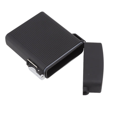 Full Pack 16 Cigarettes Case USB Rechargeable Windproof Flameless Cigarettes Lighter Case Waterproof Cigarette Box with Lanyard Black