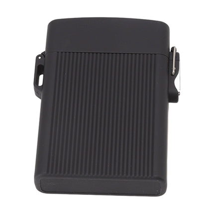 Full Pack 16 Cigarettes Case USB Rechargeable Windproof Flameless Cigarettes Lighter Case Waterproof Cigarette Box with Lanyard Black