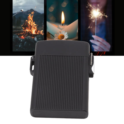 Full Pack 16 Cigarettes Case USB Rechargeable Windproof Flameless Cigarettes Lighter Case Waterproof Cigarette Box with Lanyard Black