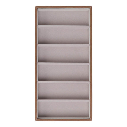 Eyeglass Display Organizer Wood Grain 6 Compartments Glasses Display Tray Sunglasses Storage Cases