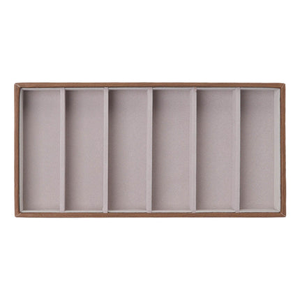 Eyeglass Display Organizer Wood Grain 6 Compartments Glasses Display Tray Sunglasses Storage Cases