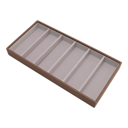 Eyeglass Display Organizer Wood Grain 6 Compartments Glasses Display Tray Sunglasses Storage Cases