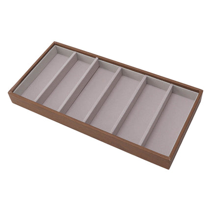 Eyeglass Display Organizer Wood Grain 6 Compartments Glasses Display Tray Sunglasses Storage Cases