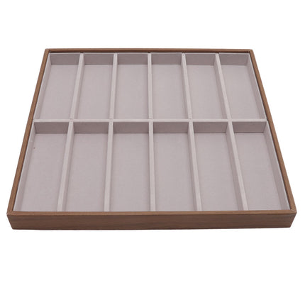 Sunglasses Display Tray PU Wood Grain Sunglasses Storage Case for Home Glasses Store 12 Grids