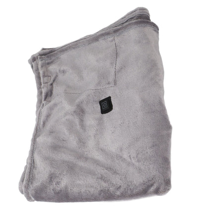 USB Heated Warm Shawl Lightweight Coral Flannel Electric Shoulder Blanket for Winter Light Gray