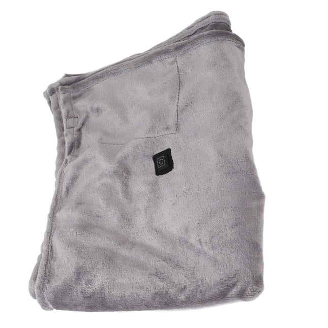 USB Heated Warm Shawl Lightweight Coral Flannel Electric Shoulder Blanket for Winter Light Gray