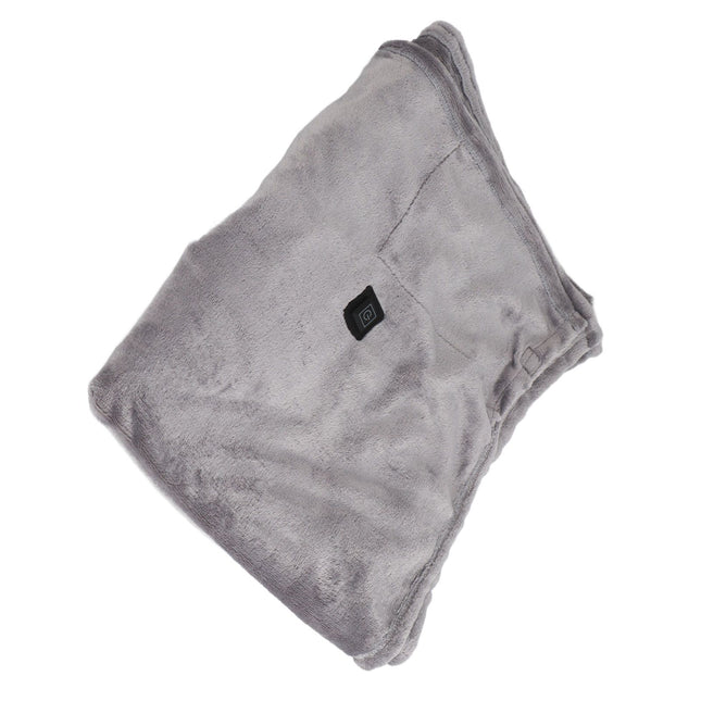 USB Heated Warm Shawl Lightweight Coral Flannel Electric Shoulder Blanket for Winter Light Gray – product detail
