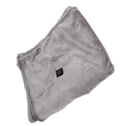 USB Heated Warm Shawl Lightweight Coral Flannel Electric Shoulder Blanket for Winter Light Gray