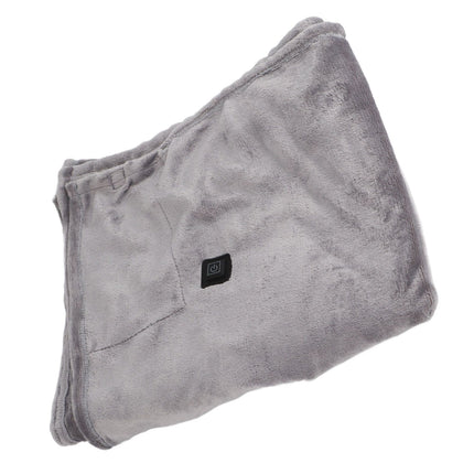 USB Heated Warm Shawl Lightweight Coral Flannel Electric Shoulder Blanket for Winter Light Gray