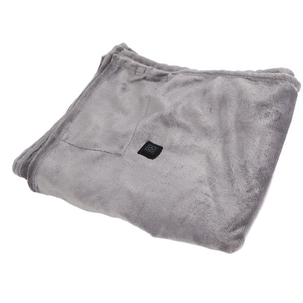 USB Heated Warm Shawl Lightweight Coral Flannel Electric Shoulder Blanket for Winter Light Gray