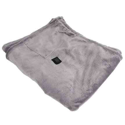 USB Heated Warm Shawl Lightweight Coral Flannel Electric Shoulder Blanket for Winter Light Gray