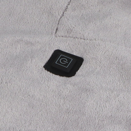 USB Heated Warm Shawl Lightweight Coral Flannel Electric Shoulder Blanket for Winter Light Gray