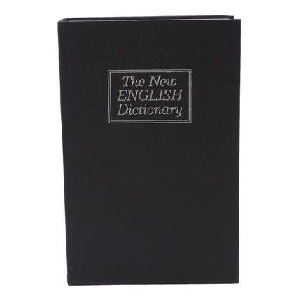 Dictionary Coin Piggy Bank Stainless Steel Realistic Lockable Book Safe Box with Key for Coin Storage Black