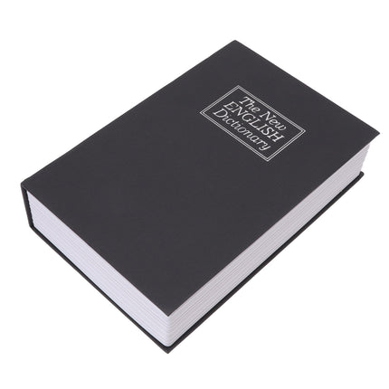 Dictionary Coin Piggy Bank Stainless Steel Realistic Lockable Book Safe Box with Key for Coin Storage Black
