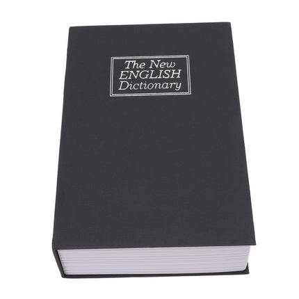 Dictionary Coin Piggy Bank Stainless Steel Realistic Lockable Book Safe Box with Key for Coin Storage Black