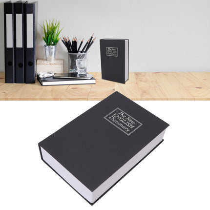 Dictionary Coin Piggy Bank Stainless Steel Realistic Lockable Book Safe Box with Key for Coin Storage Black