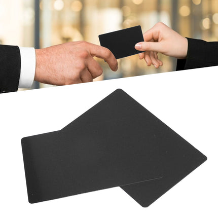 50PCS Business Name Card Laser Engraving Waterproof and Wear Resistant Aluminum Visiting Card for Company Black