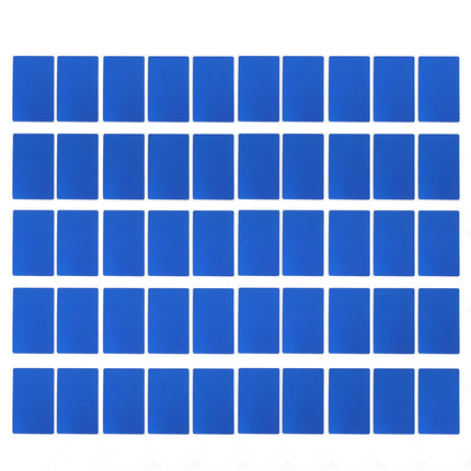50PCS Business Name Card Laser Engraving Waterproof and Wear Resistant Aluminum Visiting Card for Company Blue