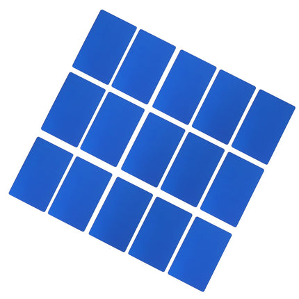 50PCS Business Name Card Laser Engraving Waterproof and Wear Resistant Aluminum Visiting Card for Company Blue
