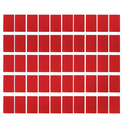 50PCS Business Name Card Laser Engraving Waterproof and Wear Resistant Aluminum Visiting Card for Company Red