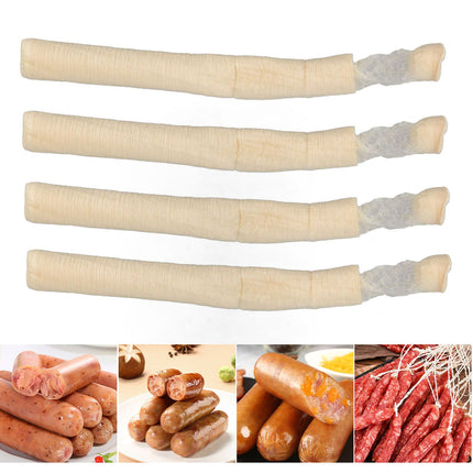 4pcs Edible Collagen Casing Dry Pig Sausage Casing Tube 24mm Diameter Sausage Collagen Casings for Ham Hot Dog