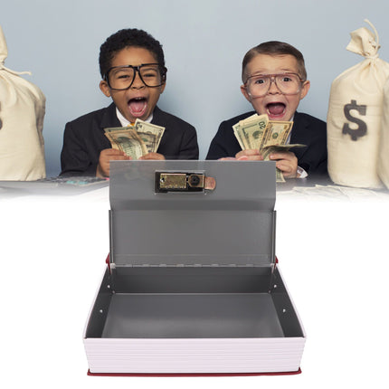 Book Safe Small Diversion Book Safe Storage Lock Box Money Coins Cards Hiding Box with Combination Lock Red