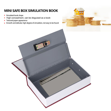 Book Safe Small Diversion Book Safe Storage Lock Box Money Coins Cards Hiding Box with Combination Lock Red
