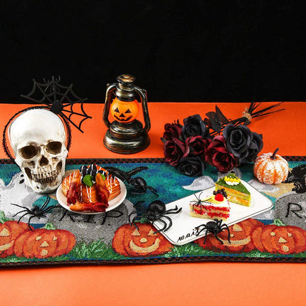 Table Runner Cotton and Linen for Halloween Decorations Home Dining Table 33x180cm