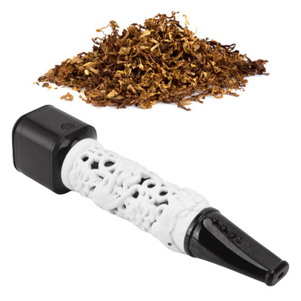 Cigarette Holder Large Capacity Temperature Change Color Rechargeable Ashless Cigarette Holder with Cigarette Lighter White